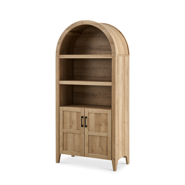 Lauren Arched 77.4" Tall Cabinet, Light Oak