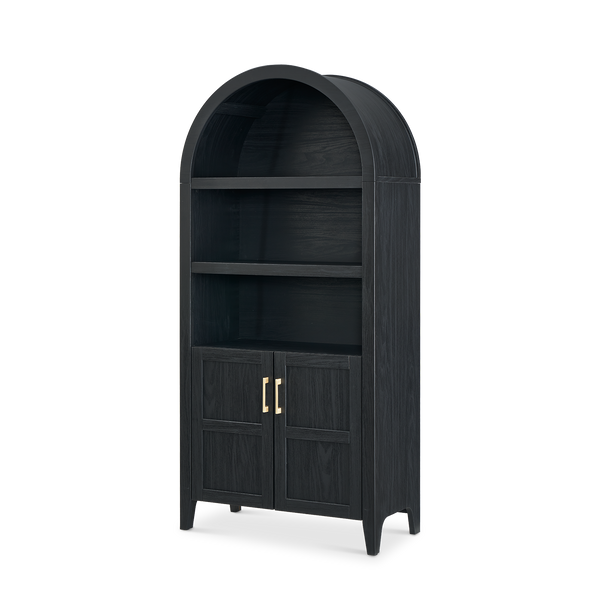 Lauren Arched 77.4" Tall Cabinet, Black Oak