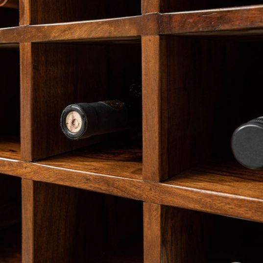 Wine rack Sheesham 50x36x180 walnut waxed TORONTO #249