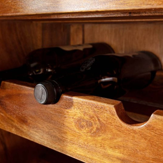 Wine cabinet acacia 144x47x180 honey lacquered OXFORD #0519