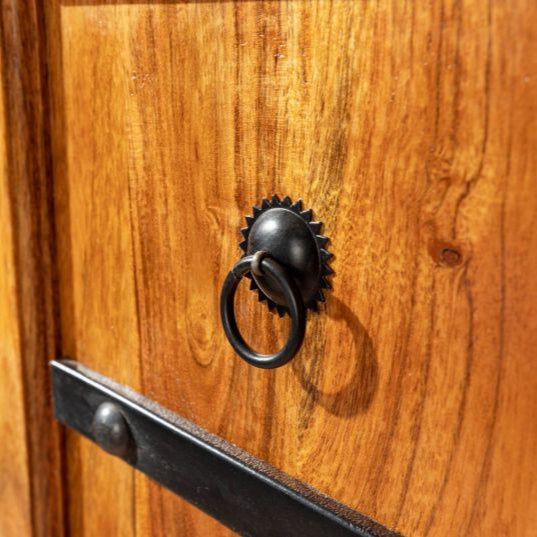 Wine cabinet acacia 144x47x180 honey lacquered OXFORD #0519