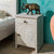 Bedside table (door hinged right) Mango 45x40x60 white oiled KASHMIR #105