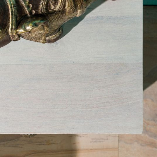 Bedside table (door hinged right) Mango 45x40x60 white oiled KASHMIR #105