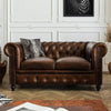 2-seater sofa in genuine leather 158x82x75 brown CHESTERFIELD #102