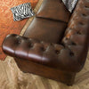 2-seater sofa in genuine leather 158x82x75 brown CHESTERFIELD #102