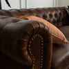 3-seater sofa, real leather, 216x82x75, brown, CHESTERFIELD #103
