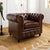 Armchair real leather 105x82x75 brown CHESTERFIELD #102