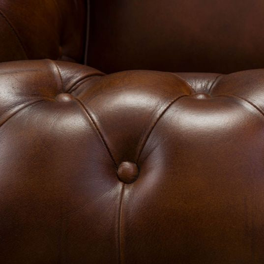 Armchair real leather 105x82x75 brown CHESTERFIELD #102