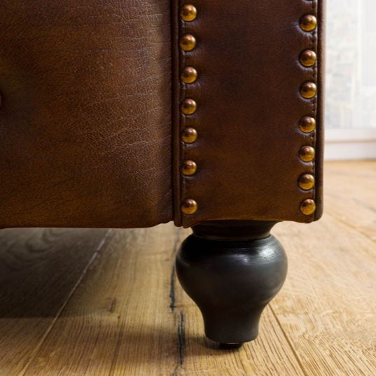 Armchair real leather 105x82x75 brown CHESTERFIELD #102