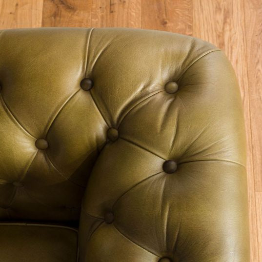 2-seater sofa genuine leather 158x82x75 green CHESTERFIELD #302