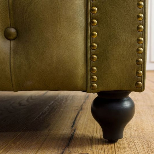 4-seater sofa in genuine leather 274x82x75 cm green CHESTERFIELD #304