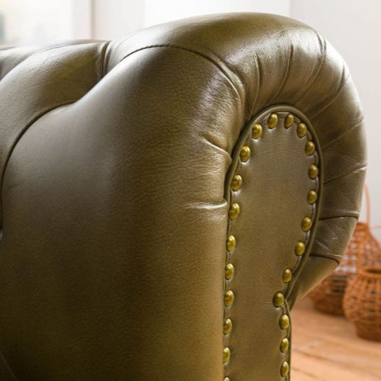 2-seater sofa genuine leather 158x82x75 green CHESTERFIELD #302