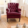 Wing chair genuine leather 88x81x105 red CHESTERFIELD #401