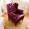 Wing chair genuine leather 88x81x105 red CHESTERFIELD #401