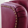 Wing chair genuine leather 88x81x105 red CHESTERFIELD #401