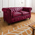 2-seater sofa in real leather 158x82x75 red CHESTERFIELD #402