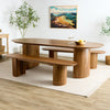Russo Extra Long Oval Fluted Wood Dining Table