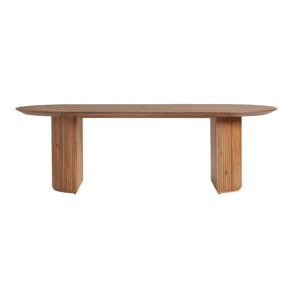 Russo Extra Long Oval Fluted Wood Dining Table