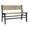 Ketut Mahogany Wood and Natural Rattan Bench