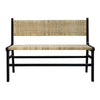 Ketut Mahogany Wood and Natural Rattan Bench