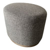 Mel Oval Upholstered Stool with Wood Base