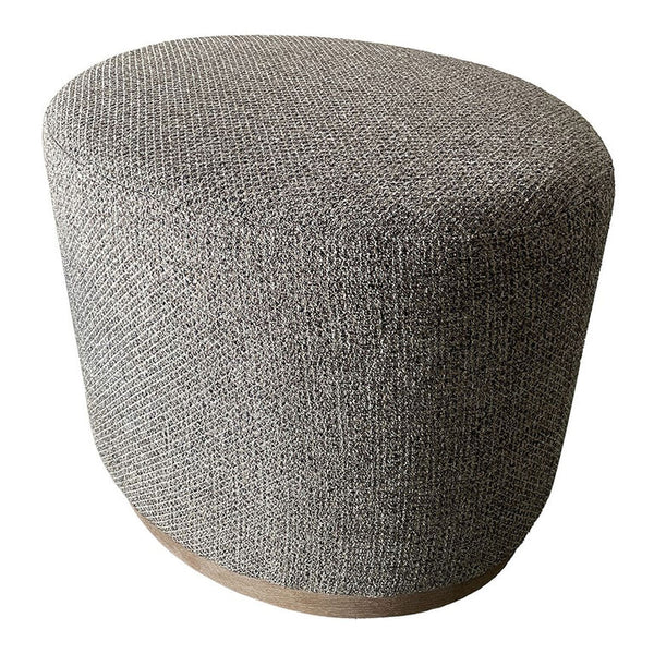 Mel Oval Upholstered Stool with Wood Base