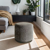 Mel Oval Upholstered Stool with Wood Base