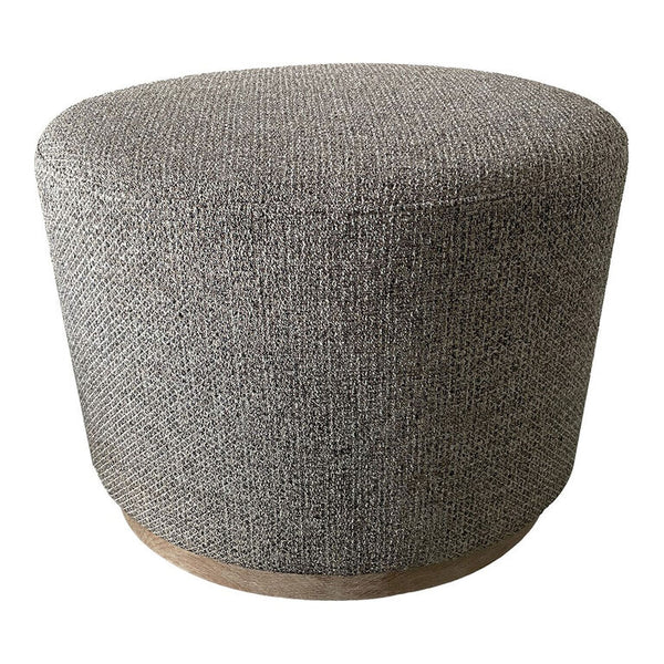 Mel Oval Upholstered Stool with Wood Base
