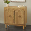 Ellya Natural Wood Carved Arches Art Deco Storage Cabinet