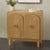 Ellya Natural Wood Carved Arches Art Deco Storage Cabinet