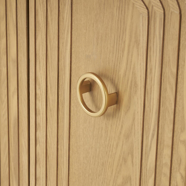 Ellya Natural Wood Carved Arches Art Deco Storage Cabinet