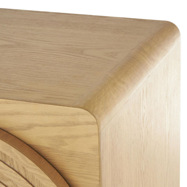 Ellya Natural Wood Carved Arches Art Deco Storage Cabinet