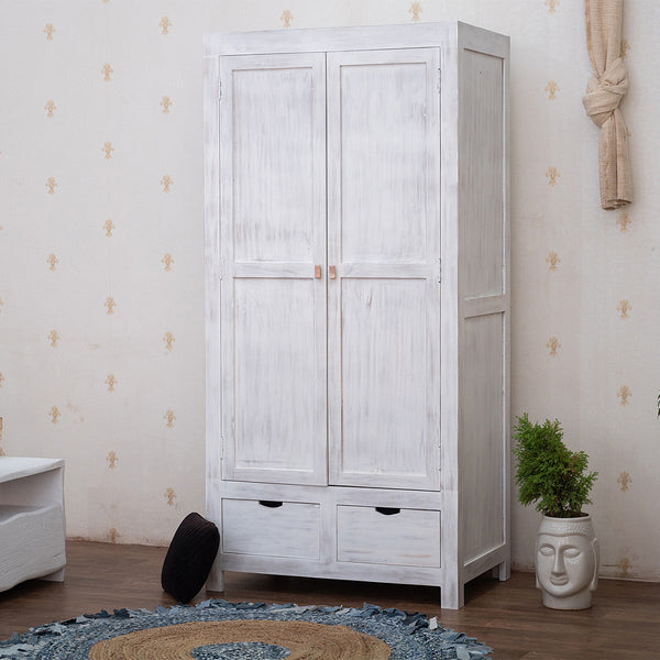 Duraster Novo Premium Distress Solid Acacia wood Wardrobe Cabinet #1