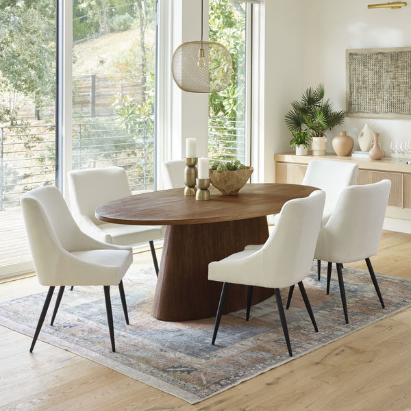 Lennon Oval Wood Pedestal Dining Table