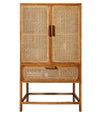 Satina Cane/Wicker Storage Cabinet 31.5x18x55 Inch