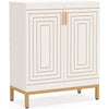20 Pairs Shoe Cabinet, 37.4 Inch Modern Shoe Storage Cabinet with Doors, White & Gold