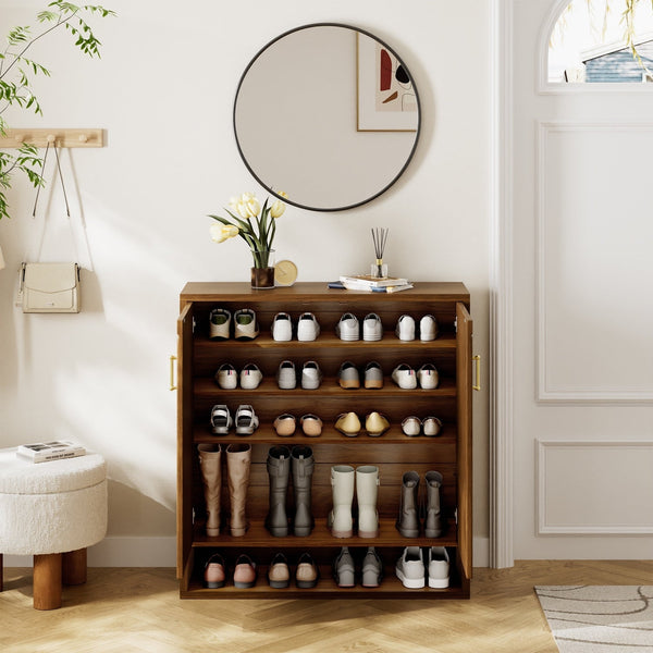 24 Pair Shoe Storage Cabinet with Adjustable Shelves - 41.3'' H X 39.4'' W X 13.8'' D