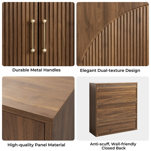 24 Pair Shoe Storage Cabinet with Adjustable Shelves - 41.3'' H X 39.4'' W X 13.8'' D