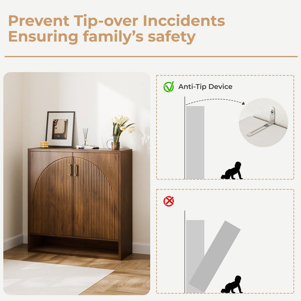 24 Pair Shoe Storage Cabinet with Adjustable Shelves - 41.3'' H X 39.4'' W X 13.8'' D