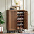 24 Pairs Wood Shoe Storage Cabinet with 2-Door and Adjustable Shelving for Entryway Living Room