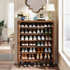 24 Pairs Wood Shoe Storage Cabinet with 2-Door and Adjustable Shelving for Entryway Living Room