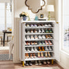 24 Pairs Wood Shoe Storage Cabinet with 2-Door and Adjustable Shelving for Entryway Living Room