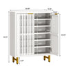 24 Pairs Wood Shoe Storage Cabinet with 2-Door and Adjustable Shelving for Entryway Living Room