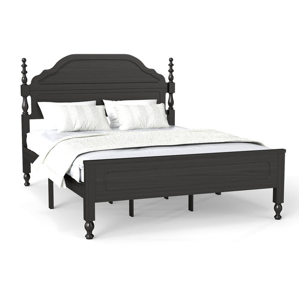 Queen Solid Wood Bed Frame with Spindle Design
