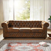 Casper Leather Chesterfield Three Seater Sofa