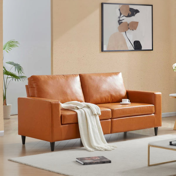 Garnet Leather Two Seater Sofa