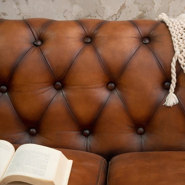 Christopher Leather Chesterfield Two Seater Sofa