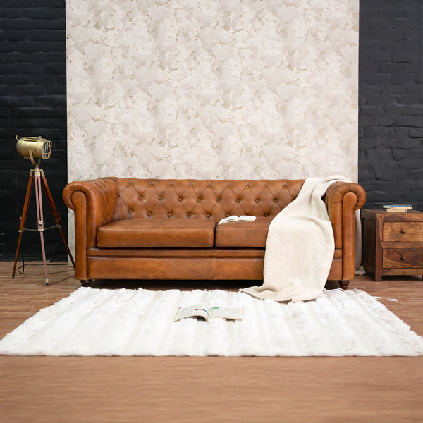 Edward Leather Chesterfield Two Seater Sofa