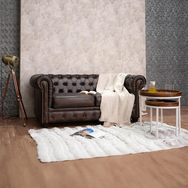 Adela Leather Chesterfield Two Seater Sofa