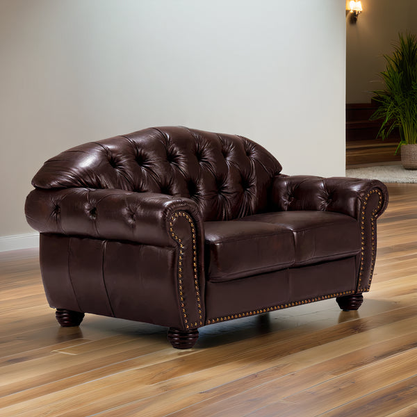Volta Leather Chesterfield Two Seater Sofa